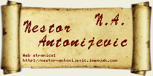 Nestor Antonijević vizit kartica